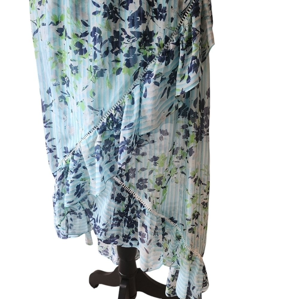 NWT Ramy Brook Manon Silk Sleeveless High-Low Silk Ruffle Dress - Large - Picture 9 of 12
